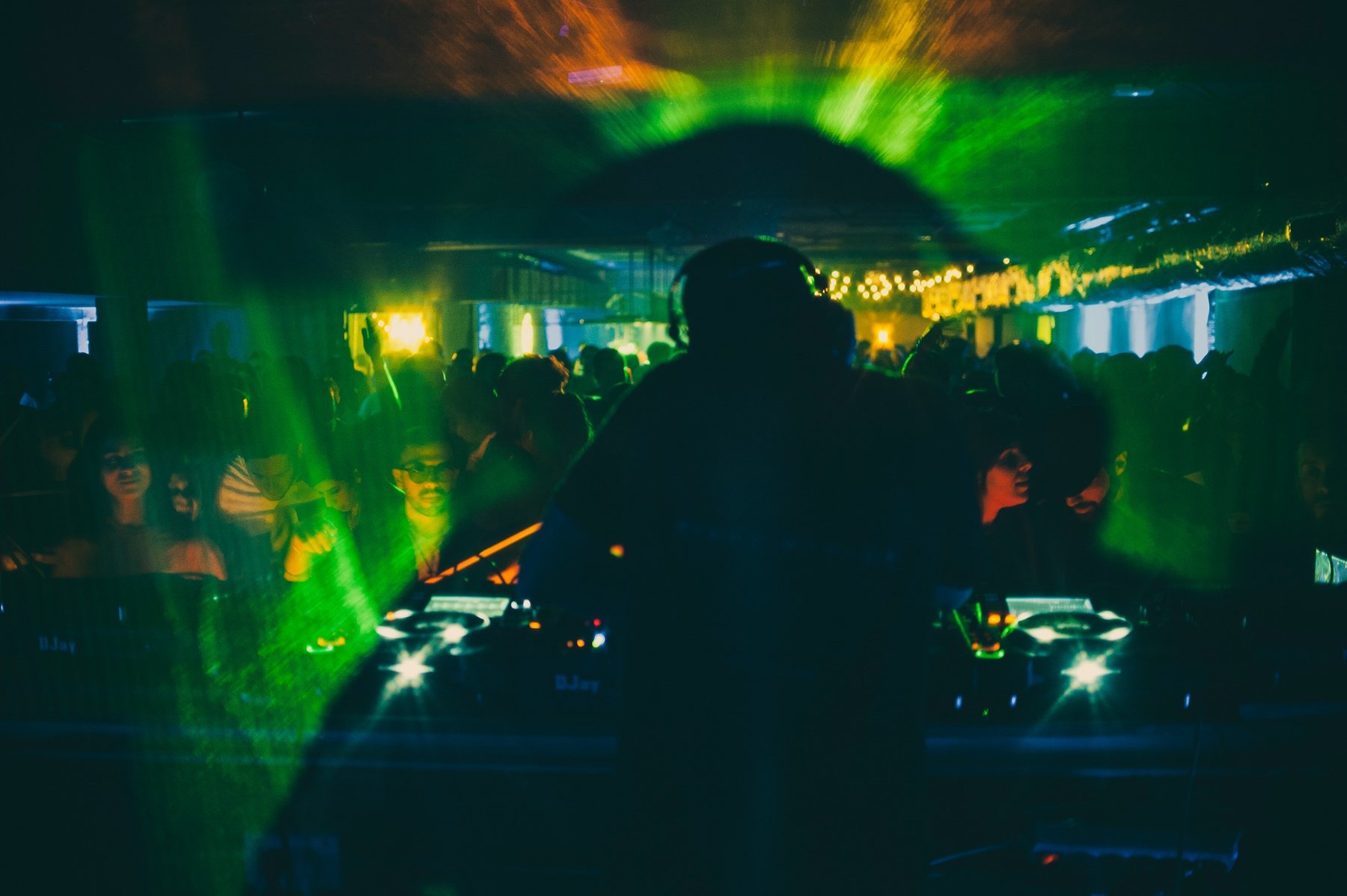 Interactive projection over the dance floor