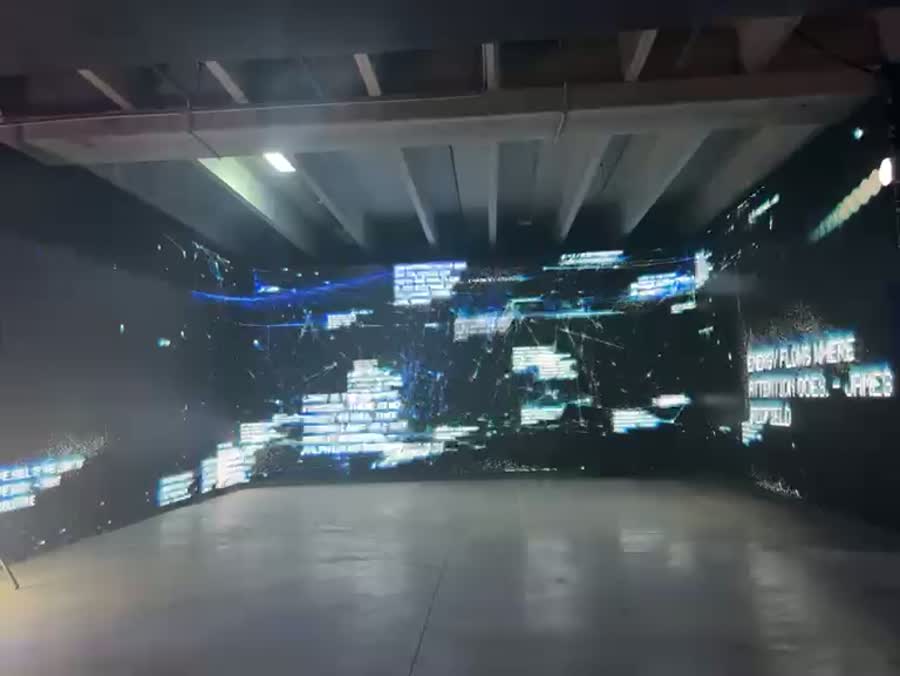 Visitors inside the immersive room