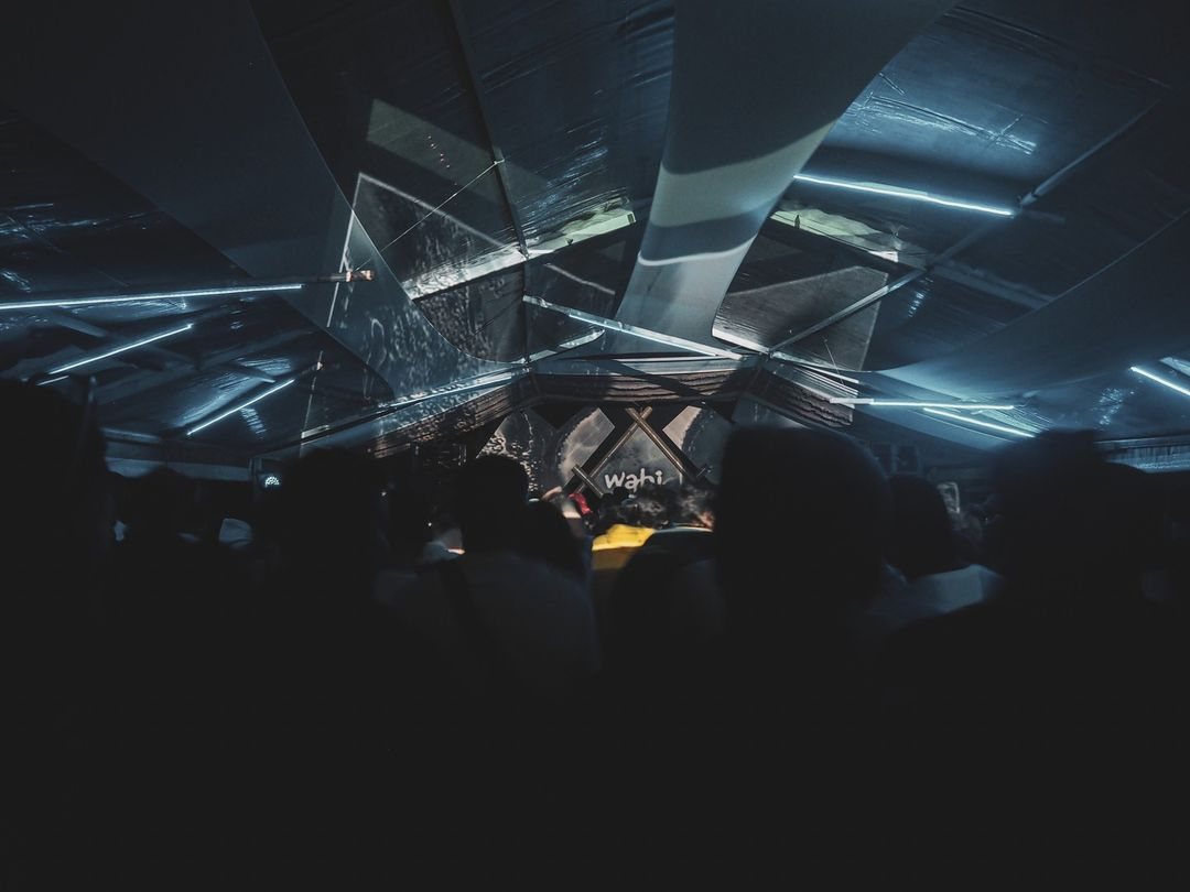 Chapter IV of Wabi, projection on the tensioned fabric canopy