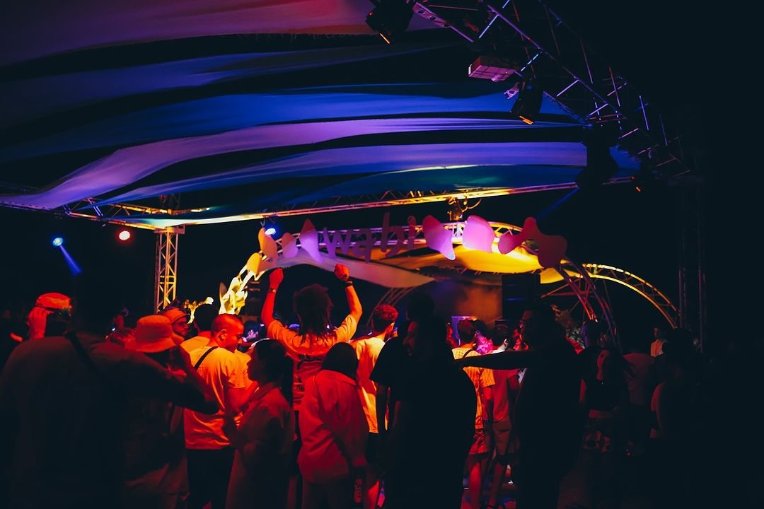 Chapter VI of Wabi, the open-air structure at night
